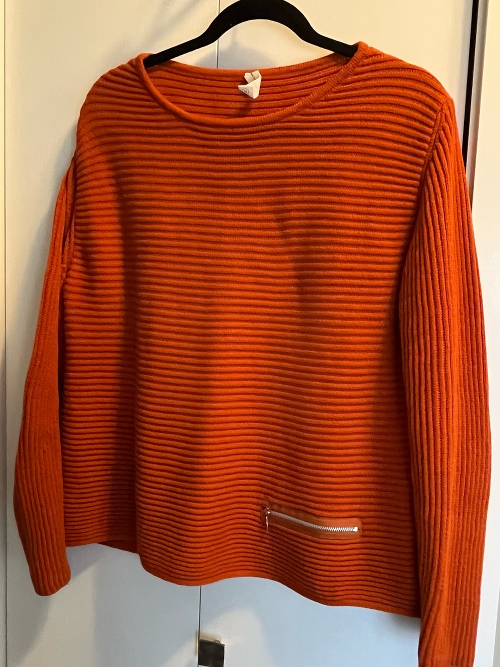 100% Cotton Women’s Ribbed Orange Sweater by Skovhuus